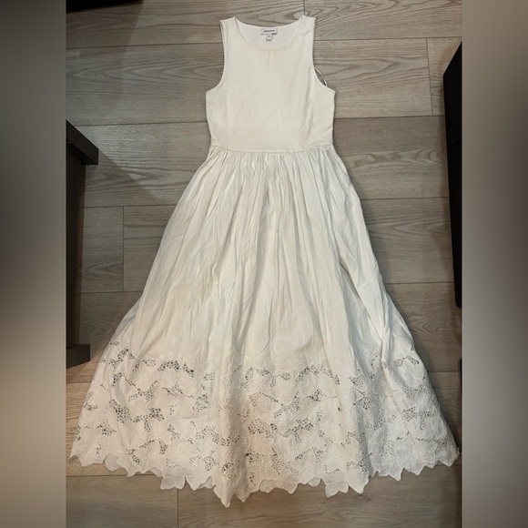 eliza j flounce lace dress Lace Dress Nordstrom Ivory Dress NWT Eliza J Flounce Ivory White Lace Fit  Flare Flutter Dress
